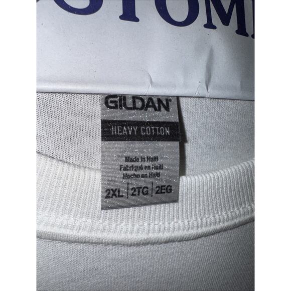 Poshmark 2020 2XL Posh Fest TShirt Short Sleeve White Black Gildan Heavy Cotton - Picture 3 of 7